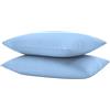 Bonazzi Home, 2 federe per cuscino in percalle di puro cotone, misura 50x80cm, 100% MADE IN ITALY (Azzurro)