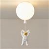 Jadssox Lampada da soffitto bianca Lampada da soffitto a semi-incasso a cartone animato con decorazione astronauta Cartoon Plafoniere a palloncino piccoli lampadari per la camera dei bambini Camera de