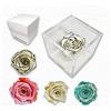 Premium-rose.com PREMIUMROSE - Cubo Rosa Stabilizzata Bianca con Effetto Cioccolato 8 cm - Rosa Eterna Stabilizzata Made in Italy con Base Microbolle - Idea per Matrimoni e Battesimi - Bianco A 1082