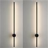 BAUFAS Lampade da bagno nere Luci di vanità girevoli a 350 ° in oro for bagno Applique da parete moderna a LED Applique da bagno spazzolata su specchio (Color : Cool white, Size : 2pcs black 80cm)