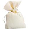 PuntoCasaStore Sacchetti Bomboniera in Stoffa Juta con Nastro Autotirante per Laurea Matrimonio Comunione Nascita Battesimo Cresima Promessa Cream Panna 8x10 cm 30 Pezzi