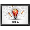 ConKrea Quadro su Tela Canvas INTELAIATO - con Cornice - Idea Lampadina - Motivazionale Marketing Infografica - 50x70cm - Stile Contemporaneo Nero - (cod.3502)