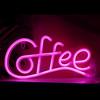 STHomedeco Neon Murale - Lettere Caffetteria Lampada al Neon LED Insegna Luminosa & Adesivi Fai Da Te per gli Orari di Apertura per Bar Ristoranti Cucina Festa Decorazione (Rosa Caffè)