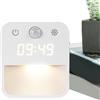 Generico Luce Notturna A Sensore Di Movimento - Dispositivo Di Illuminazione Con Display Orologio,Da Inserire nella Presa a Muro - Per Studenti Dormitori Appartamento Camera Da Corridoio Scale Soggiorno Uffici