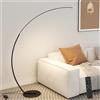ZJHAHJY Lampada da terra moderna a LED dimmerabile con 3 temperature di colore, lampade da terra ad arco ultra luminose per soggiorno, lampada alta con telecomando, lampada da terra per lettura per camera da