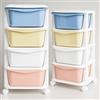 Springos - Mobiletto in plastica con 4 cassetti su ruote per organizzare giocattoli, per camera dei bambini e bagno, capacità di carico 20 kg, multicolore