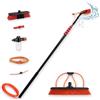 QLT NO LESS Spazzola estensibile 4,6m con bastone telescopico, detergente per finestre, pareti e auto, bastone pulito cristalli, scopa con acqua e sapone, pulisce piastre e pannelli solari, idropulente acqua
