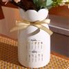 Kaululu Regalo per Festa della Mamma Vaso Ceramica Decorativo Personalizzato Bianco con Nome Inciso, Regalo per Nonna (Stile 8)