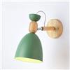 Mengjay Applique da Parete in Ferro e Legno, Design Nordico Moderno, Soggiorno, Studio, Camera da Letto (Verde)