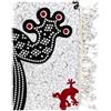 Seamar Geko Telo Arredo Copritutto Grande 210x230 cm 80% Cotone 20% Poliestere Copri Divano Gran Foulard con Frange Batik Bianco Nero