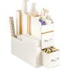 Baroni Home Coffee Station Porta Caffè Professionale, Porta Capsule con 11 Scomparti, capacità 55 capsule, Organizzatore per Caffetteria con Cassettiera, 29x14x29 cm, Bianco