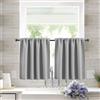 Treer Set di 2 Tende Corte Moderne per Piccole Finestre, Tendine Cucina Oscuranti Tinta Unita Tenda a Vetro Interni, Adatte per Sottolavello, Bagno e Bistrò (Grigio chiaro,76x92cm)