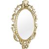 Mirrors and More Grande specchio da parete barocco "Trixi" con cornice ovale color oro, 73 x 44 cm