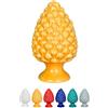 IlGruppone Pigna Siciliana Decorativa Colorata Dipinta Mano Soprammobile Pigne di Caltagirone Design Siciliano Decorativa Ornamentale - Senape - Piccola