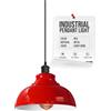 LEDSone Industrial Pendant Light Retro Chandelier Ceiling Light Vintage Lamp Ceiling Lighting Metal Shade for Restaurant Living Room Bedroom Kitchen Hallway Bar (Rosso)