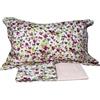 Mirabello Carrara completo lenzuola matrimoniale doppia balza in Percalle di cotone art. Violette (Bianco B00)