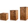 Decorativo Supporto in legno, blocco di legno, decorazione del tronco d'albero, colonna per fiori in legno/colonna legno (Noce, 40x40 60x40 80x40 cm - Set)
