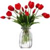 Wenhuidr 20 pezzi Fiori Artificiali Neri e Rossi, Tulipani in Lattice con Effetto Realistico, Resistente ai Raggi UV, Bouquet di Fiori Finti per Tavolo, Decorazione per Casa, Festa, Matrimonio