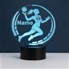 Optechvisual Lampada da tavolo personalizzata per pallamano - Luce notturna a LED e lampada da tavolo con nome - Idea regalo per appassionati di pallamano - Decorazione per casa, cameretta dei bambini e soggiorno