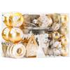 SHareconn 86pcs Albero di Natale Palle Ornamenti, Infrangibile Plastica Decorativo Palline per l'albero di Natale, Festa di Nozze Decorazione di Festa, Ornamenti Festivi, Oro & Bianco
