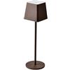 V-TAC Lampada da Tavolo senza Fili LED Dimmerabile con Comandi Touch - Lampada Marrone Corten Wireless Uso Interno ed Esterno IP54 da Casa o Ristorante - Batteria 4000 mAh - Luce 3000K Bianca Calda