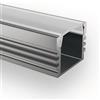 INNOVATE - Profilo in alluminio per strisce di LED, dimensioni: 2000 mm x 17 mm x 13 mm, Alu Profil Silber Inkl. Milchiger / Opaler Abdeckung für Led Stripe