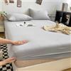 Stfery Lenzuolo E Federa Lettino 220x200 Completo Lenzuola Super King Size 3 Pezzi in Cotone Lavato, Tinta Unita, Grigio Chiaro