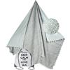 Tex family Telo Mare Doppio KIKOY in Cotone e in Spugna con Zaino Keep (Boy Grigio)