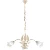 Be-Light Lampadario 3 Luci Ferro Battuto e Vetro Avorio e Oro Serie Olga