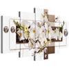 B&D XXL - Quadro 200x100 cm 5 Pezzi - Stampa su Tela Canvas con Struttura - Quadri Componibili Moderni Soggiorno Grandi - Murale Arte Decorazioni da Parete Decori - Fiori Astratto b-C-0150-b-o