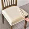ZZDZW Coprisedie no Schienale 2/4/6 Pezzi, Copri Sedie Da Cucina, Coprisedie Elasticizzato, Coprisedia Antigraffio Gatto, Copri Sedia Soggiorno, Coprisedie Universali Sala Da Pranzo ( Color : Light Beige ,