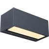 LUTEC GEMINI, lampada da parete moderna in alluminio antracite, lampada da esterno, 1230 lumen, luce bianca calda 3000 K, lampada da parete rettangolare con effetto su e giù, lampada da esterno