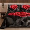 PETTI Artigiani Italiani - Trapunta Singola Invernale, Piumone Singolo, Trapunta Double Face Tinta Unita e Stampa Digitale Black Roses, Made in Italy