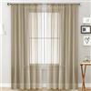 BOYOUTH Eleganti tende in voile trasparente a tinta unita, con tasca per asta, leggere, per camera da letto, soggiorno, hotel, 140 x 260 cm, colore: cachi, 2 pannelli