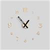 Giallobus - Orologio da Parete Adesivo Grande Float - Typos - Legno Mdf - Float ⌀ 60/80/110cm - 12 - Ash tree - Orologio da parete moderno - Numeri adesivi 3d - Diametro variabile 60/80/100cm