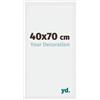 yd. Your Decoration - Cornice 40x70 cm - Bianco Lucente - Decorativa Parete in Legno con Vetro in acryl - Antiriflesso - 40x70 Cornice - Mura