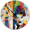 Giallobus - Orologio Linea Basic - Charlie Chaplin - Legno Mdf - Basic 30x30 - Meccanismo silenzioso - Pronto da appendere - Orologi moderni