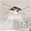 lnrosy Inrosy Ventilatore Da Soffitto Con Luce,Lampadario Con Ventilatore Da Soffitto Luci A 6 Velocità, DimmerabileSilenzioso,Reversibile,Timer,Memoria,Motore Cc,Per Uso Interno, Nero