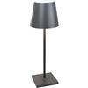 Zafferano, Lampada Poldina L Desk, Lampada da Tavolo Portatile e Ricaricabile con Controllo Touch, Adatta per Salotto ed Esterni, Dimmer, 2200-3000 K, Altezza 49,7 cm, Colore Grigio Scuro