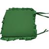 CASABELLAPIU Cuscini per Sedie con Volant e Cerniera, 38x38x4 cm, Set di 6 Pezzi 100% Made In Italy (verde)
