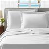 domus&trend Lenzuola Matrimoniale King Size 100% Raso di Puro Cotone - Set Completo letto compreso di lenzuolo sopra, sotto e federe, Made in Italy (King size)