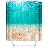 OCEUMACO Design Mare Tenda Doccia Antimuffa Stampa 3D Sabbia Beige Oceano Verde Acqua Tende Vasca da Bagno in Tessuto Poliestere Impermeabile Animali Moderna 240x200 cm Lavabile Lavatrice