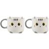 I-TOTAL® - Set di tazze da caffè in ceramica per espresso - SET 2 pezzi, 90 ml ciascuno - Perfette per gli amanti dell'espresso, per la casa o l'ufficio, 90 ml (WHITE CAT)