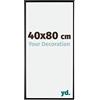 yd. Your Decoration - Cornice 40x80 cm - Nero Lucente - Cornice Decorativa Parete in Plastica con Vetro in acryl - Antiriflesso - 40x80 Cornice - Evry