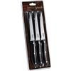 Salvinelli BISTROT Coltello Bistecca Filo Rasoio, acciaio inossidabile Forgiato, Coltello Carne 6 pezzi, Lama 115 mm, Manico Ergonomico, Nero e Acciaio (B6CBLBI)