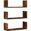 vidaXL Mensole da Parete 2pz Rovere Fumo 58x18x18 cm in Truciolato, scaffale a Muro, scaffale espositivo, espositore a Muro, scaffale pensile