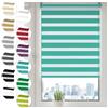 Sonello Tenda a Rullo Doppio Strato Giorno e Notte a Senza Foratura 45cm x 210cm Turchese, Facile Fissaggio a Clip Senza Viti, Tenda a Rullo Zebra per Finestra o Porta, Protezione Solare