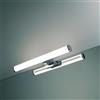maolo Lampada LED per Specchio Bagno - Design Moderno, Luce Naturale 4000K, IP44 Resistente all'Acqua, Montaggio Diretto su Specchio o Mobile, CRI ≥80, Facile Installazione (Argento, 6W)