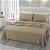 L'ANTICO ARCOLAIO - Completo Lenzuola Una Piazza e Mezza 140x200 Made in Italy, Microfibra Anallergica, Set Lenzuola Francese (1 Lenzuolo Sotto con Angoli, 1 Lenzuolo Sopra, 1 Federa) Tortora