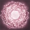 Partenopea serie stringa catena luminosa di luci 500 LED per albero di Natale da Esterno natalizie ed Interno controller con 8 giochi di luce e Memoria cavo trasparente (Luce Rosa, 25 mt)